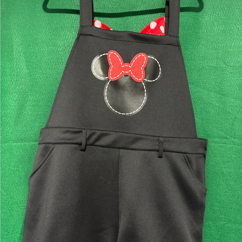 NWT Disney Black Minnie Mouse Jumpsuit with Red Bow